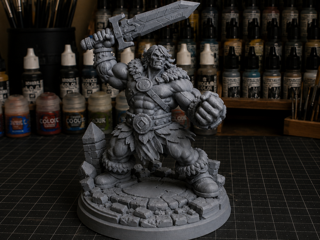 Barbarian Hero — Epic Ruins Display Figure