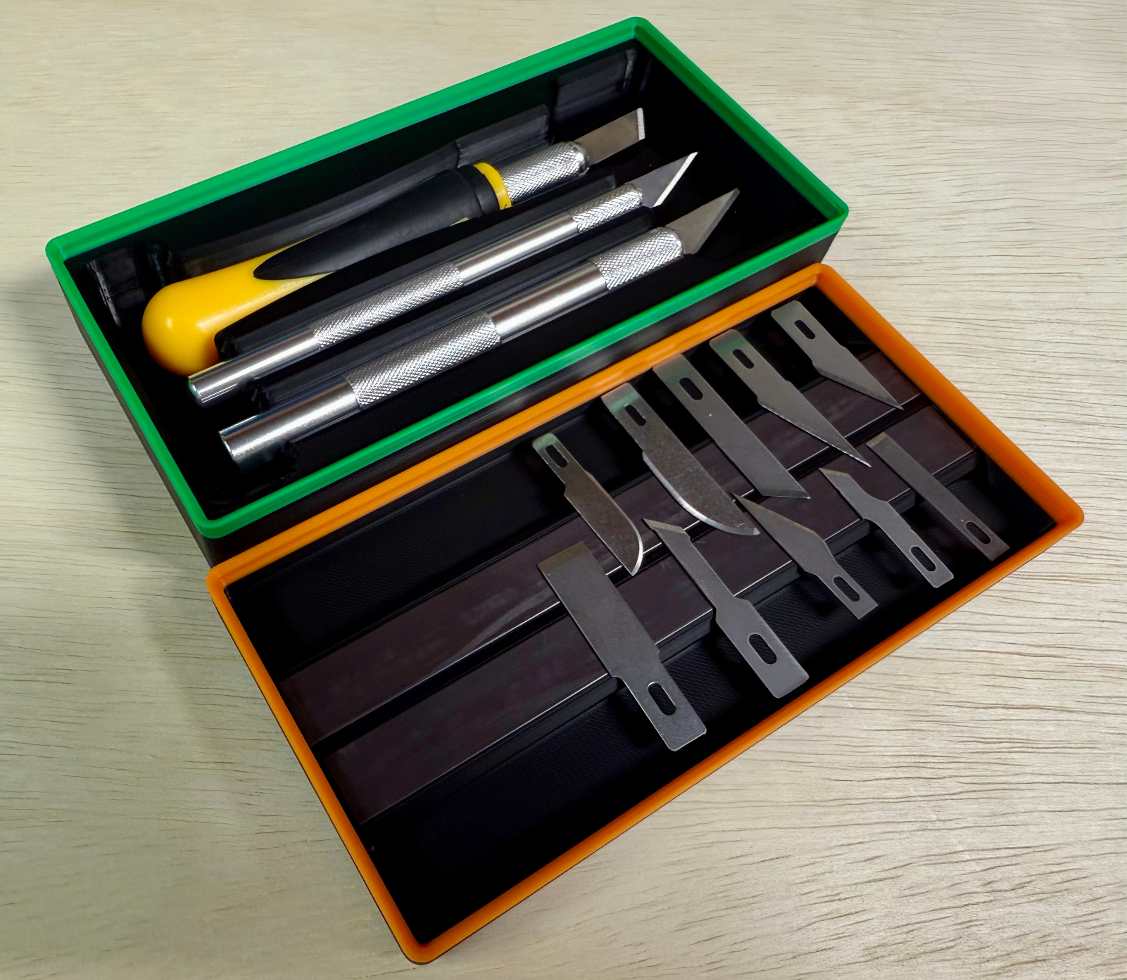 Gridfinity - Exacto Knife Set & Spare Blades Case