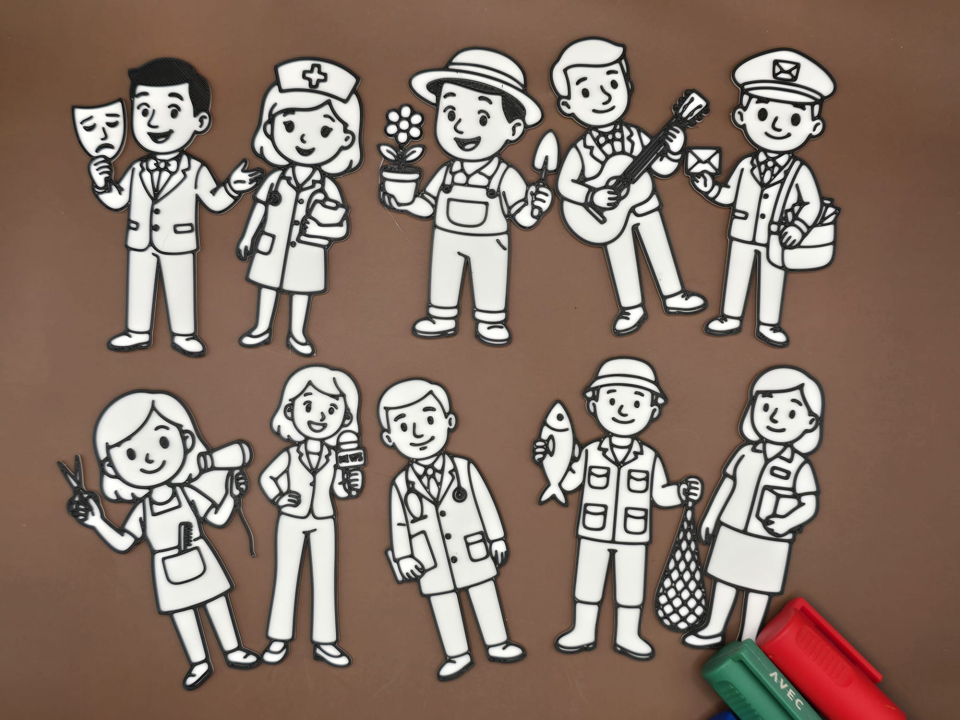 Profession People Coloring Set 1