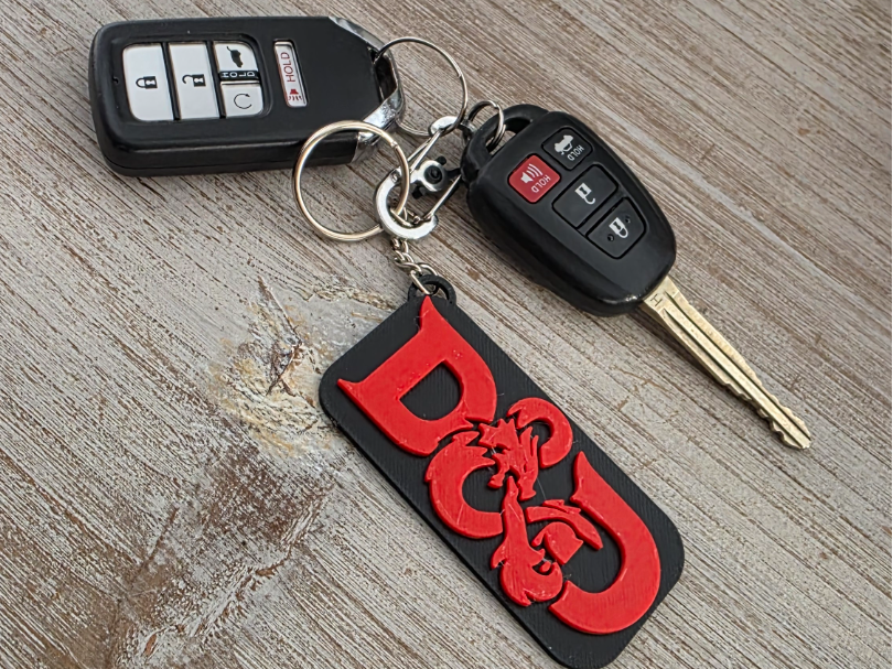 Dungeons and Dragons DND logo keychain
