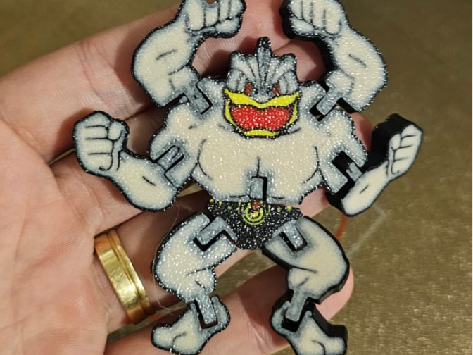 Machamp Flexi Keychain Fidget Pokémon Toy STL