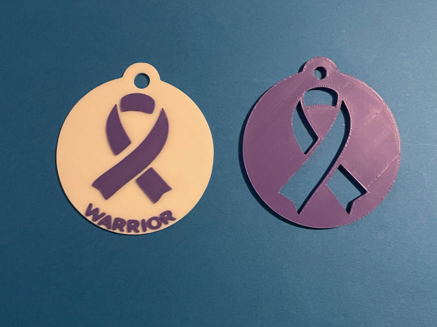 Awareness Ribbon Keychain Blank & Warrior version