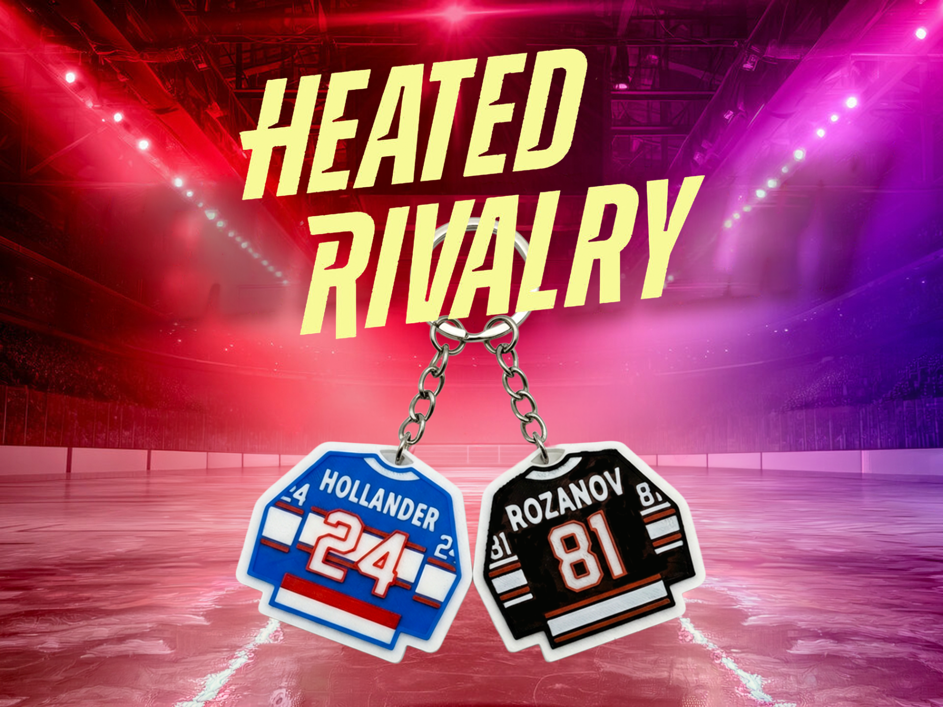Heated Rivalry Jersey Keychains