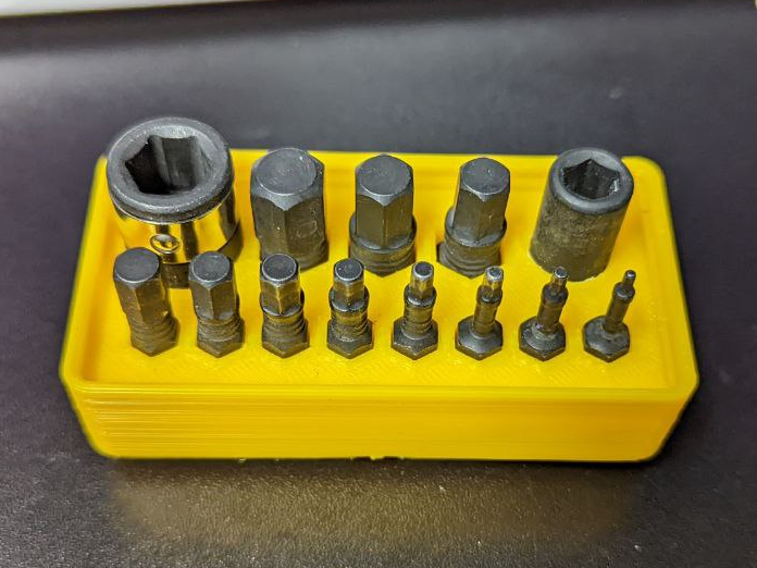 Gridfinity 'Propoint' 13 piece Hex Bit Holder