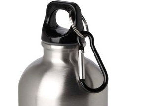 Aluminum Bottle Screw Cap with Carabiner Loop