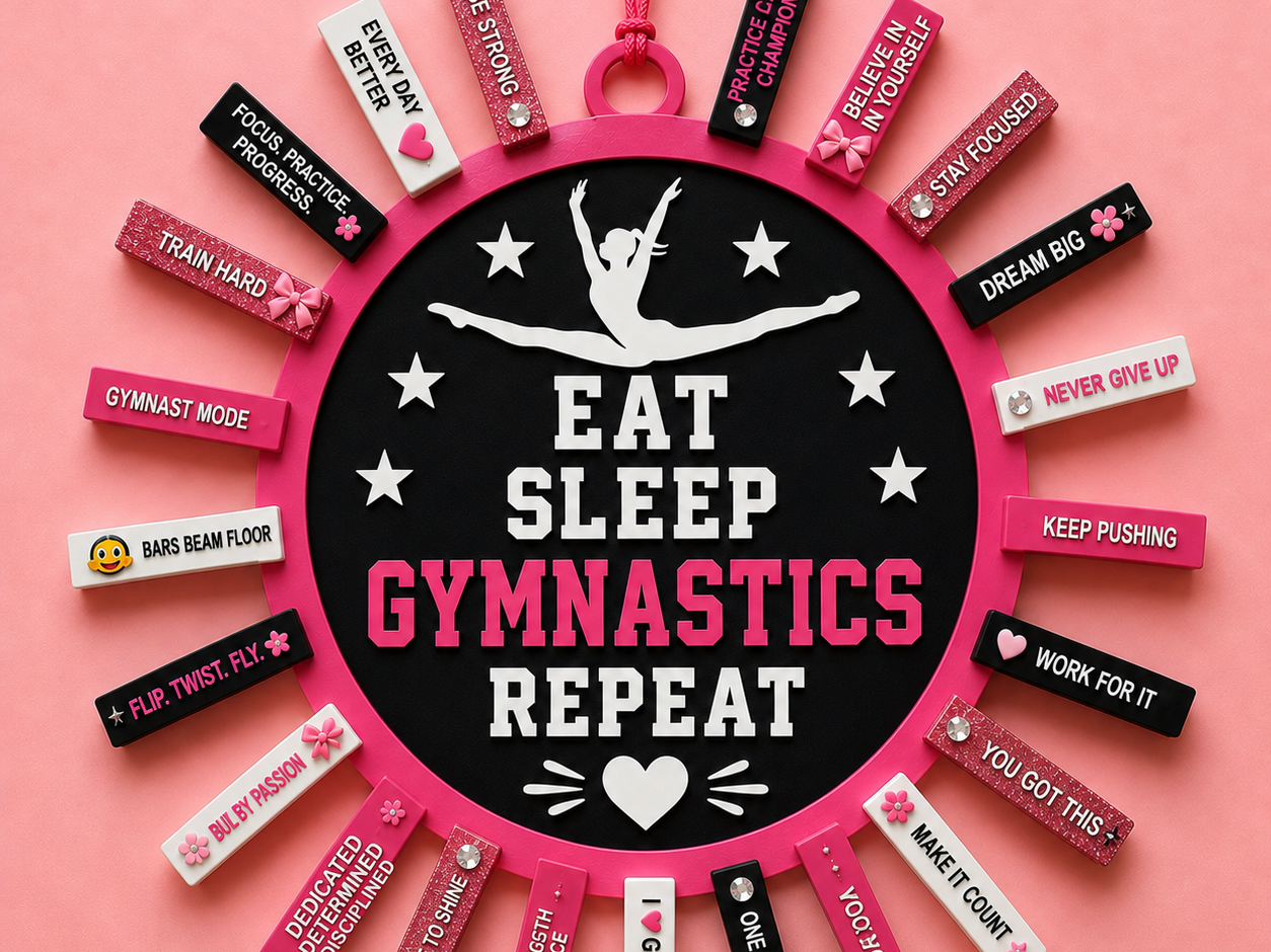 Gymnastics Pin Holder –Eat Sleep Gymnastics Repeat