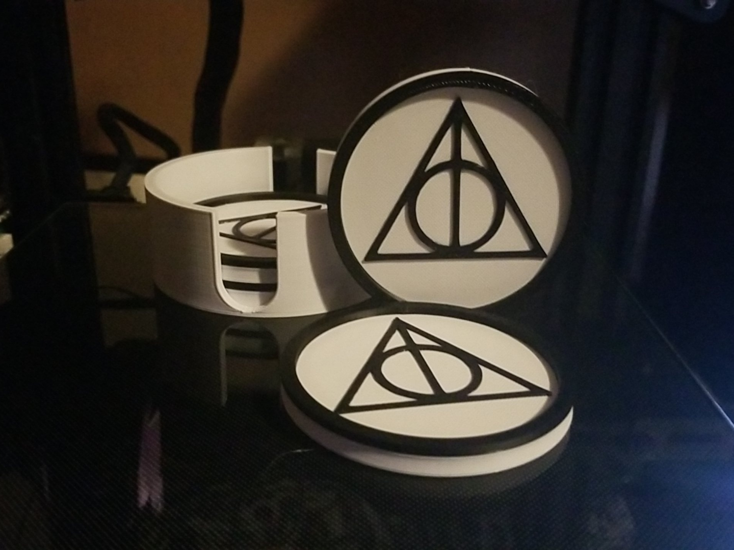 Deathly Hallows Coasters with Holder