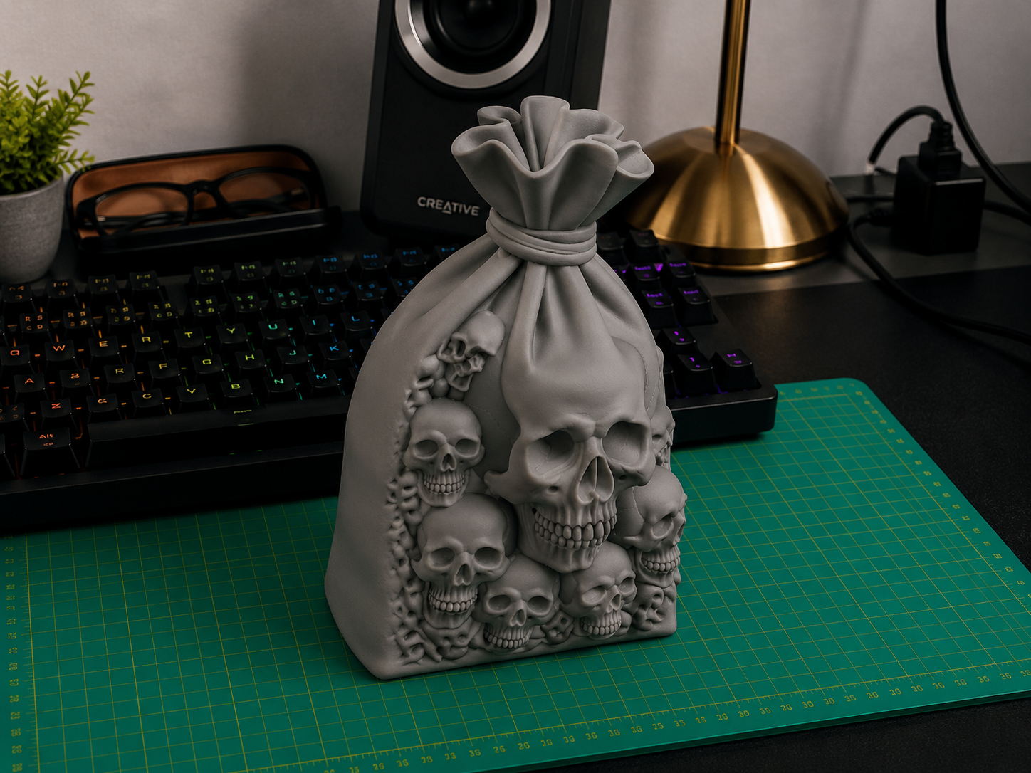 Skull Treasure Bag | Dark Fantasy Decorative