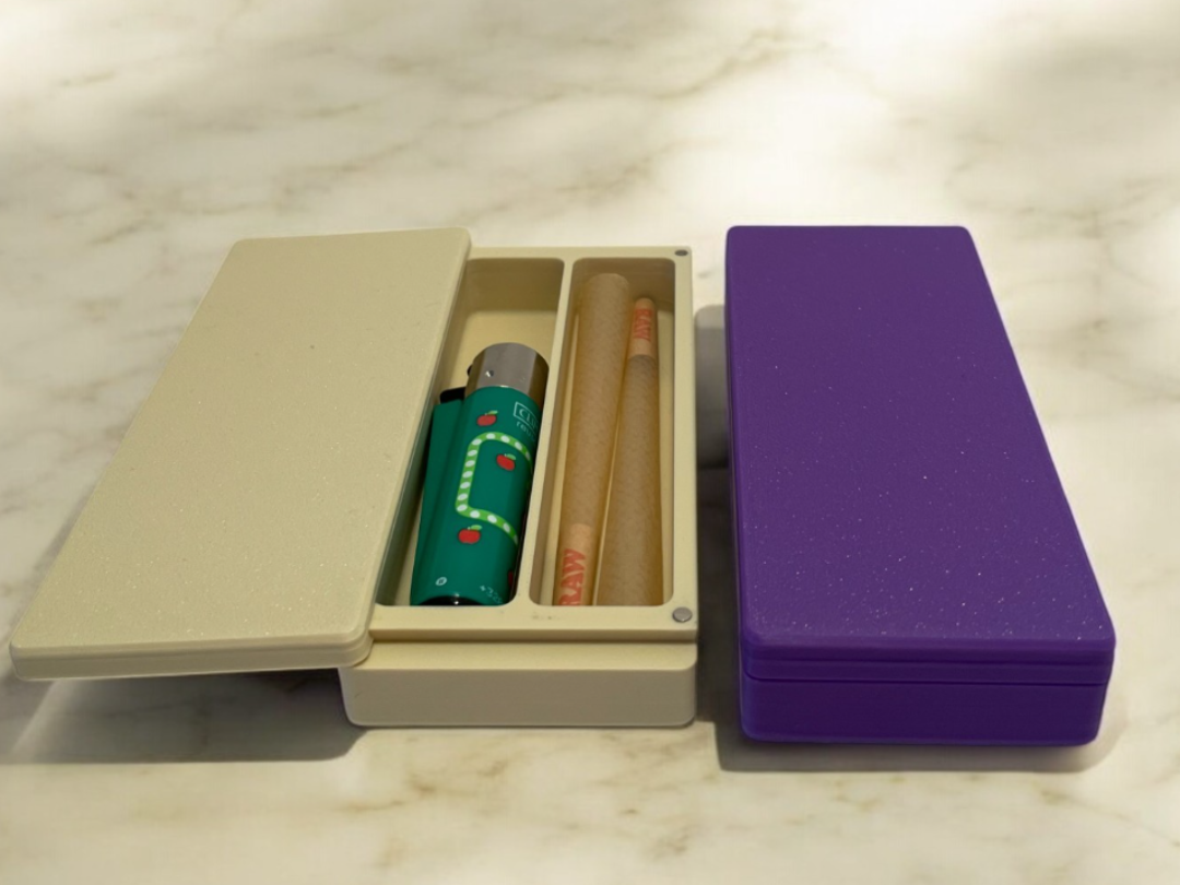 Magnetic sliding fidget box for raw cones/ lighter