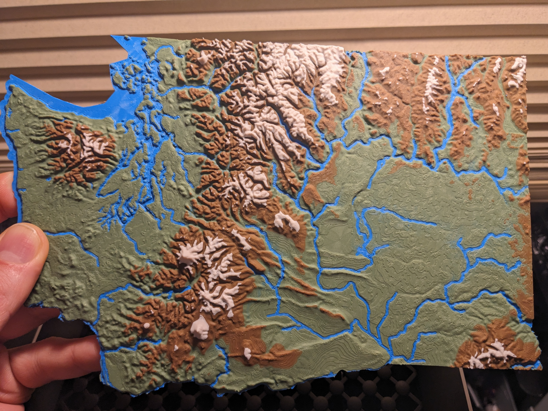Washington State, USA Topographic Map (4 colors)