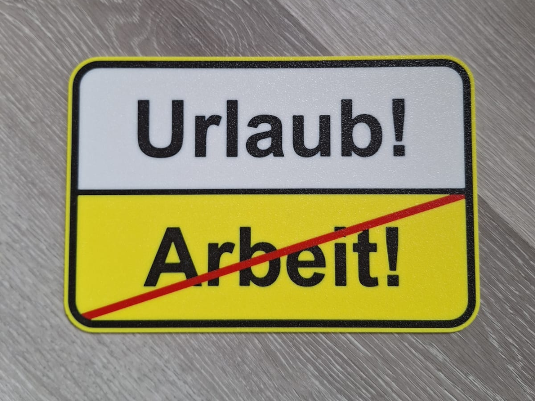 Urlaub Schild