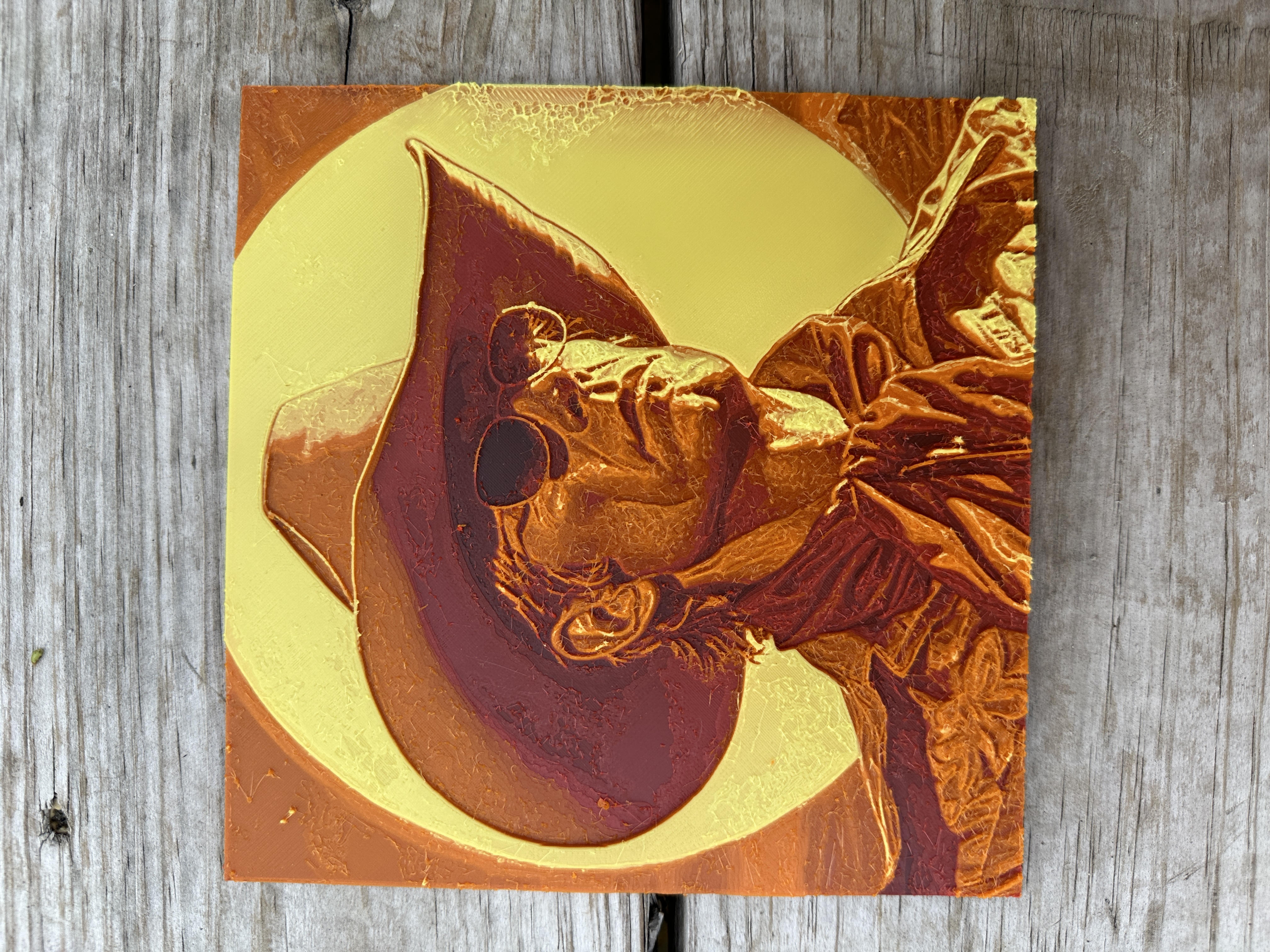 Sunset Cowboy Hueforge Filament painting