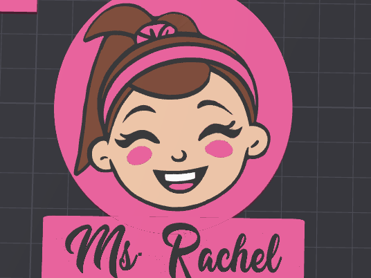 Ms. Rachel Keychain With Name Plate - Custom Name