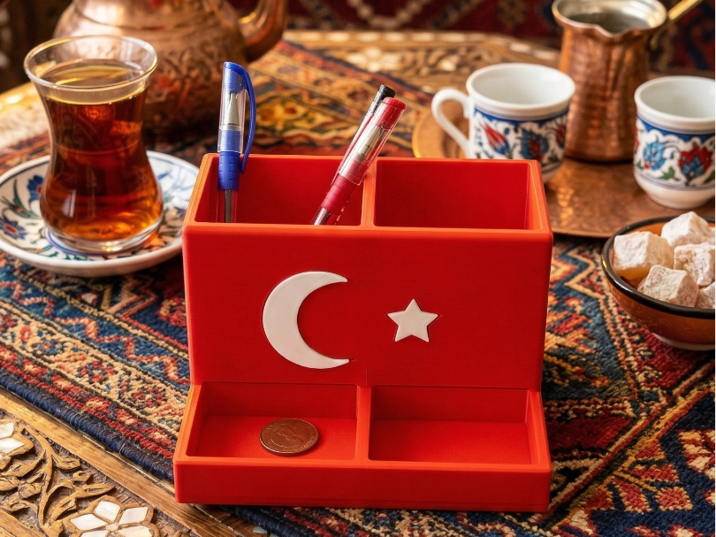 Ay Yıldızlı Masaüstü Düzenleyici ve Kalemlik