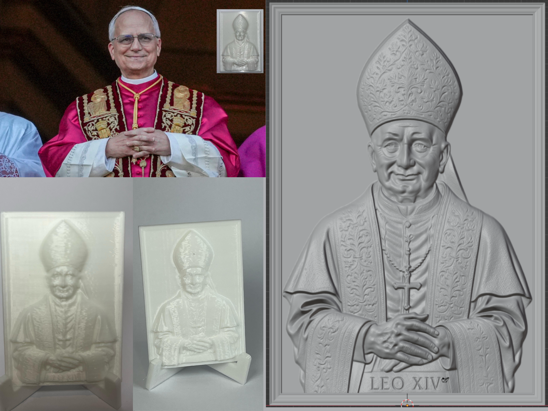 pope LEO XIV Portrait plaque
