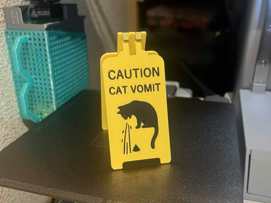 Caution Cat Vomit – MiniWarningSign for CatOwners