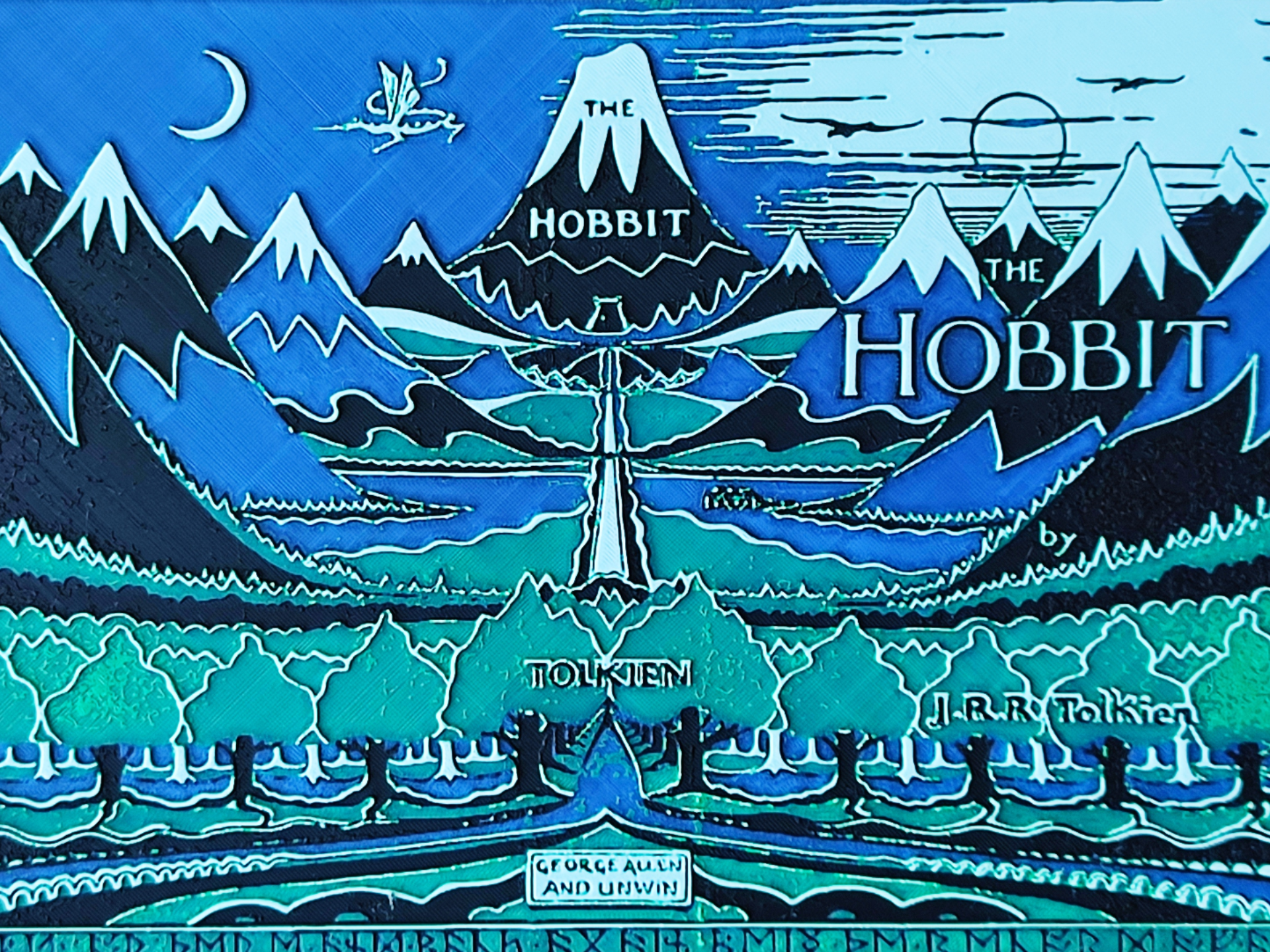 The Hobbit book cover artwork Hueforge JRR Tolkien