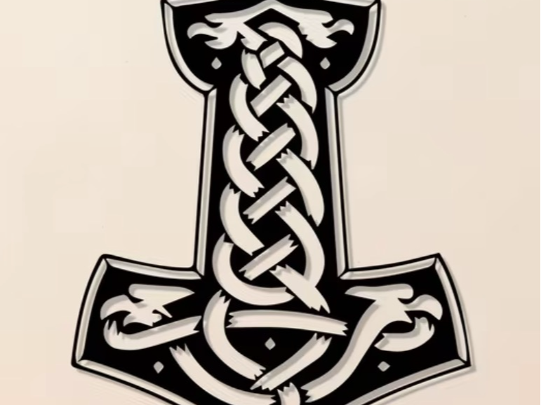 Mjölnir – Thor’s Hammer (Celtic Knot) Wanddeko