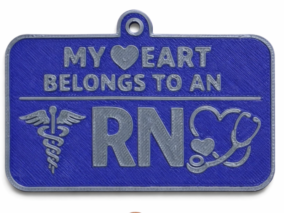 3D Printed RN Badge Tag  My Heart Belongs to an RN