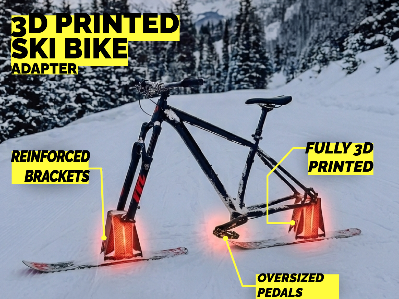 Ski Bike Adapters, Hub, and Oversized Pedals