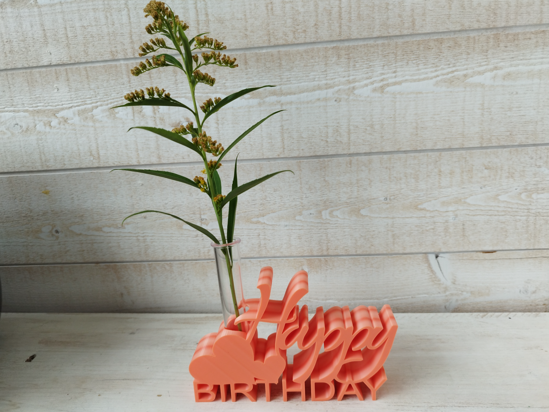Vase Happy Birthday avec tube à essai