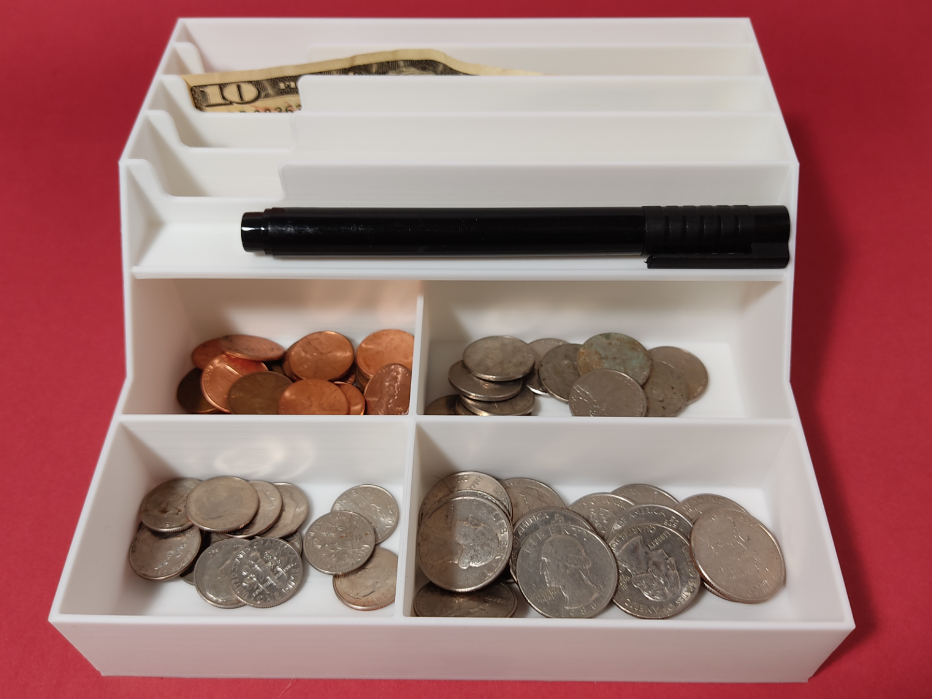 Compact Cash and Coin Drawer Organizer