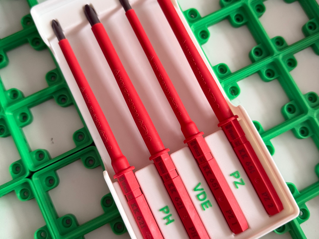 Gridfinity Bin for Wera Kraftform VDE Tips