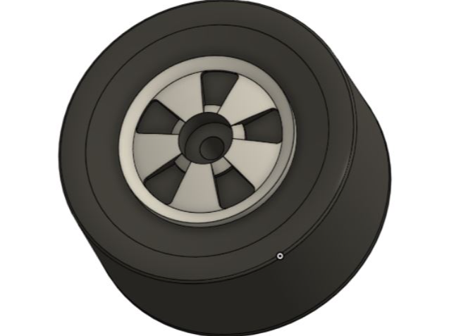 1:64 Classic black wall muscle car wheel