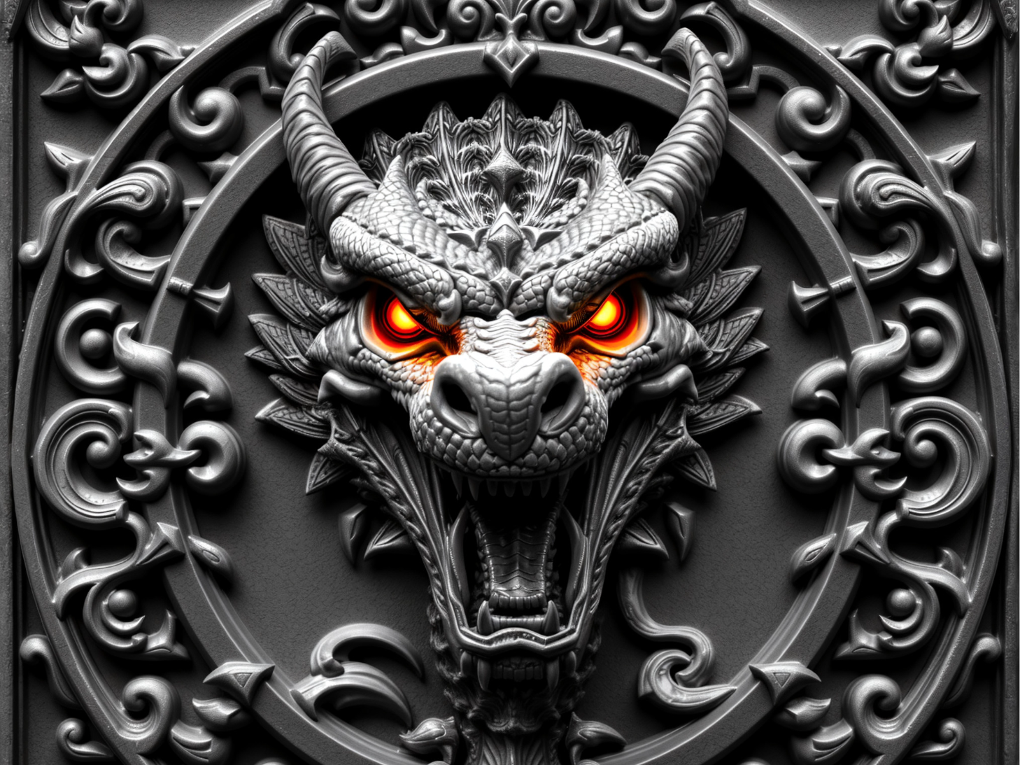 High relief dragon portrait Hueforge - 4 color