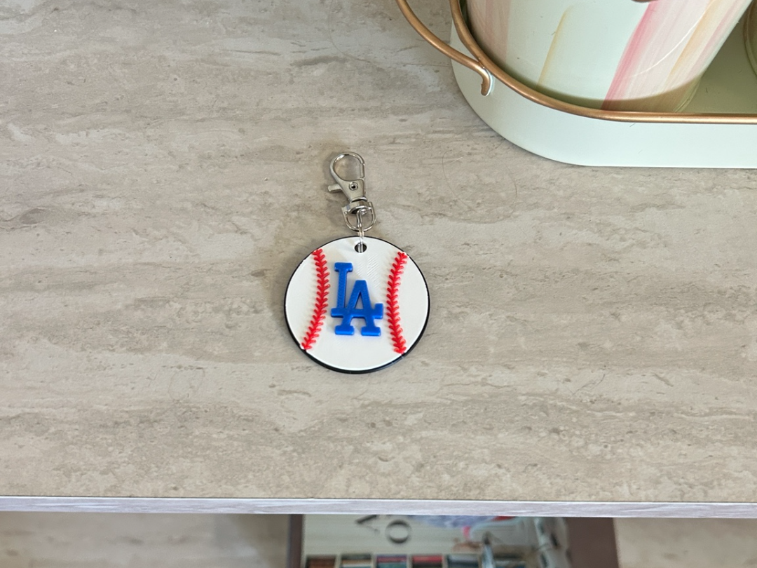 LA Dodgers Baseball keychain