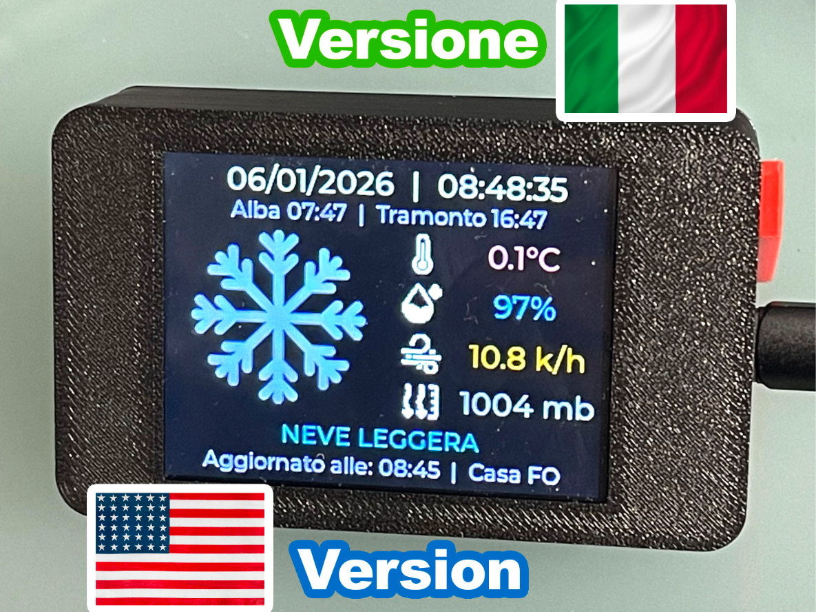 STAZIONE METEO ESP32 LVGL 2432S028 2.8" ITA/ENG