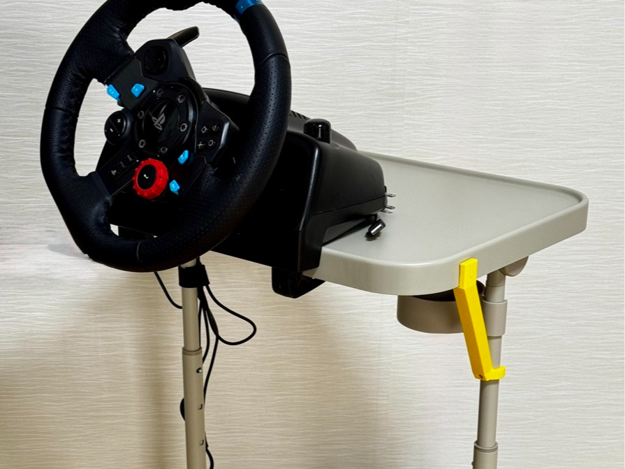 Logitech Racing Wheel on IKEA Laptop Stand - 2/3