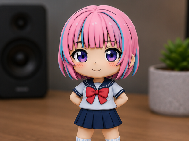 Chibi School Girl | Anime Desk Statue