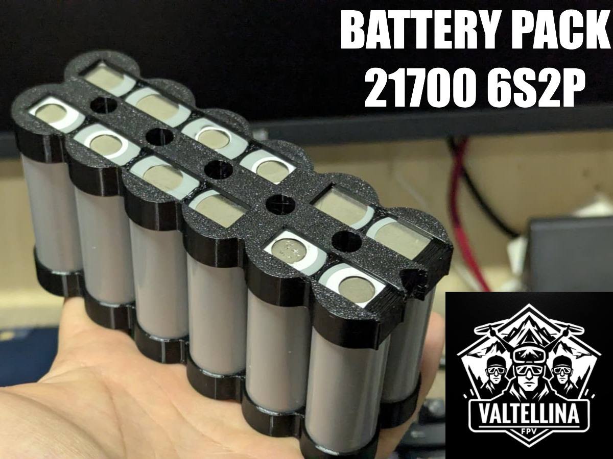 Supporto per pacco batterie Li-Ion 21700-6S2P