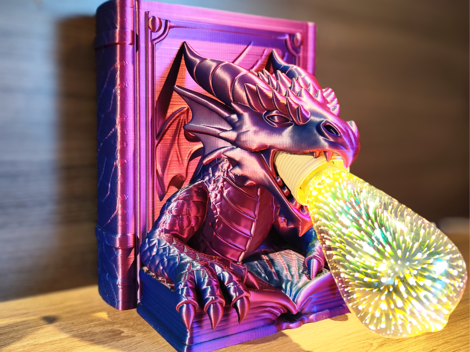 Dragon Book Lamp & Bookend Statue
