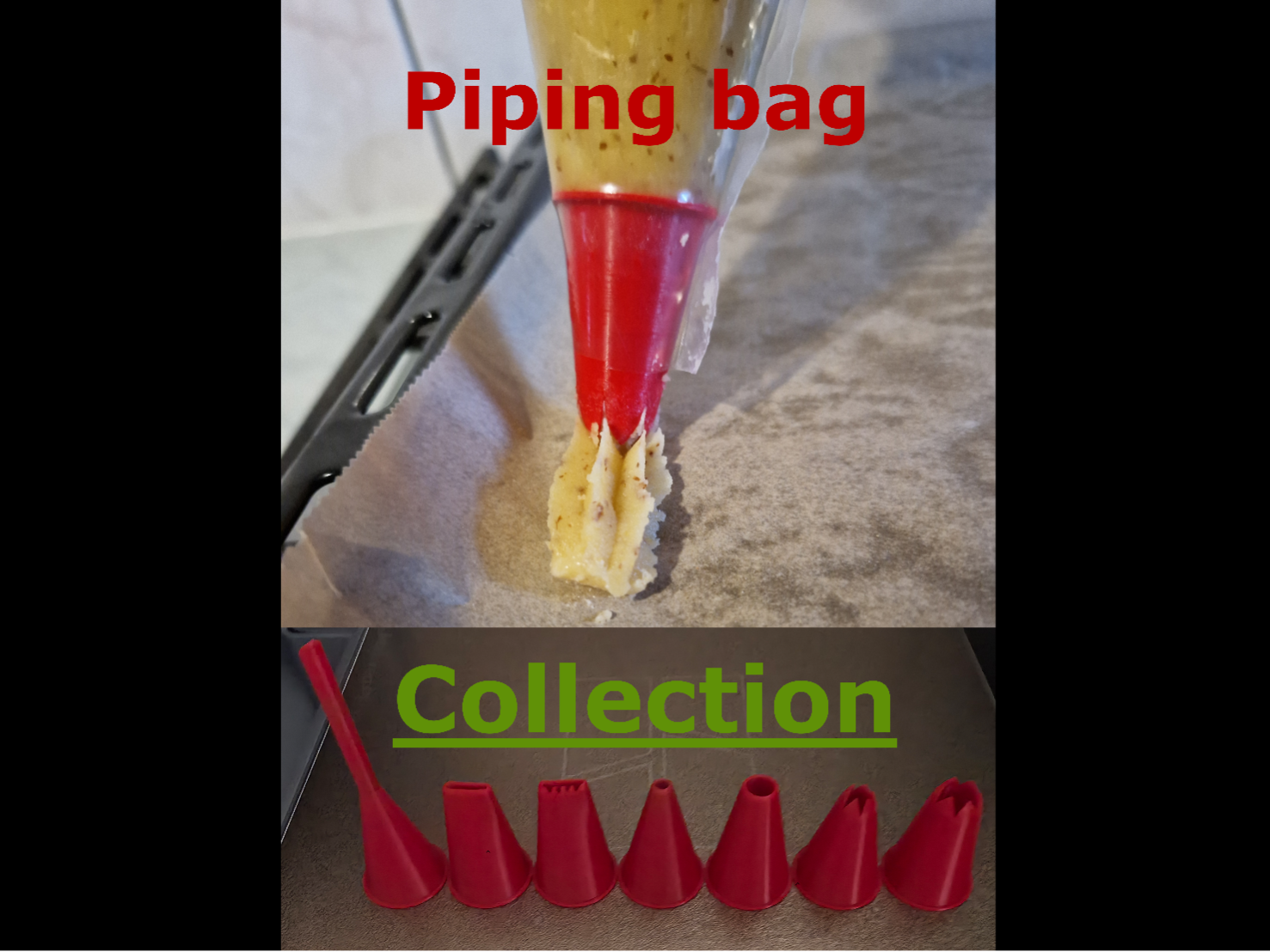 Piping bag tip collection