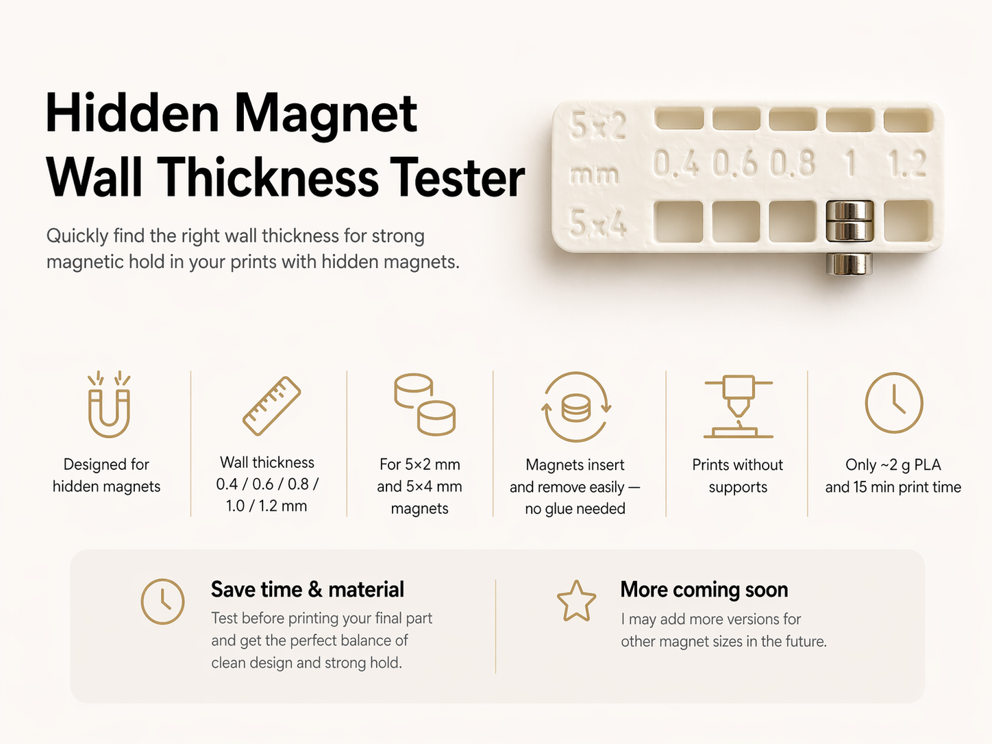 Hidden magnet wall thickness tester