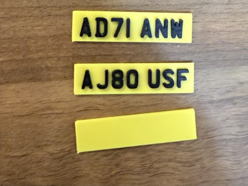 1/14 scale number plate square