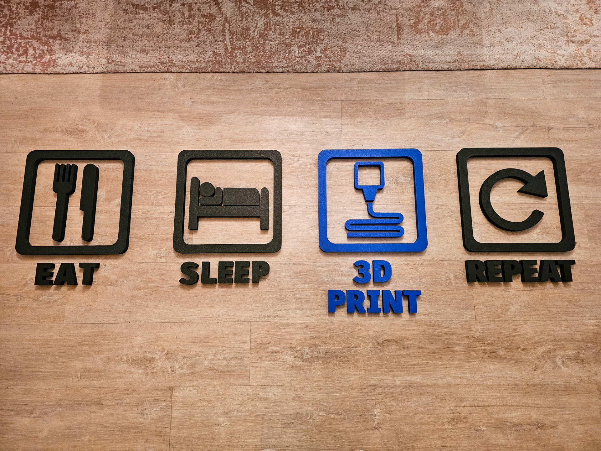Eat Sleep 3DPrint Repeat - Wall Art
