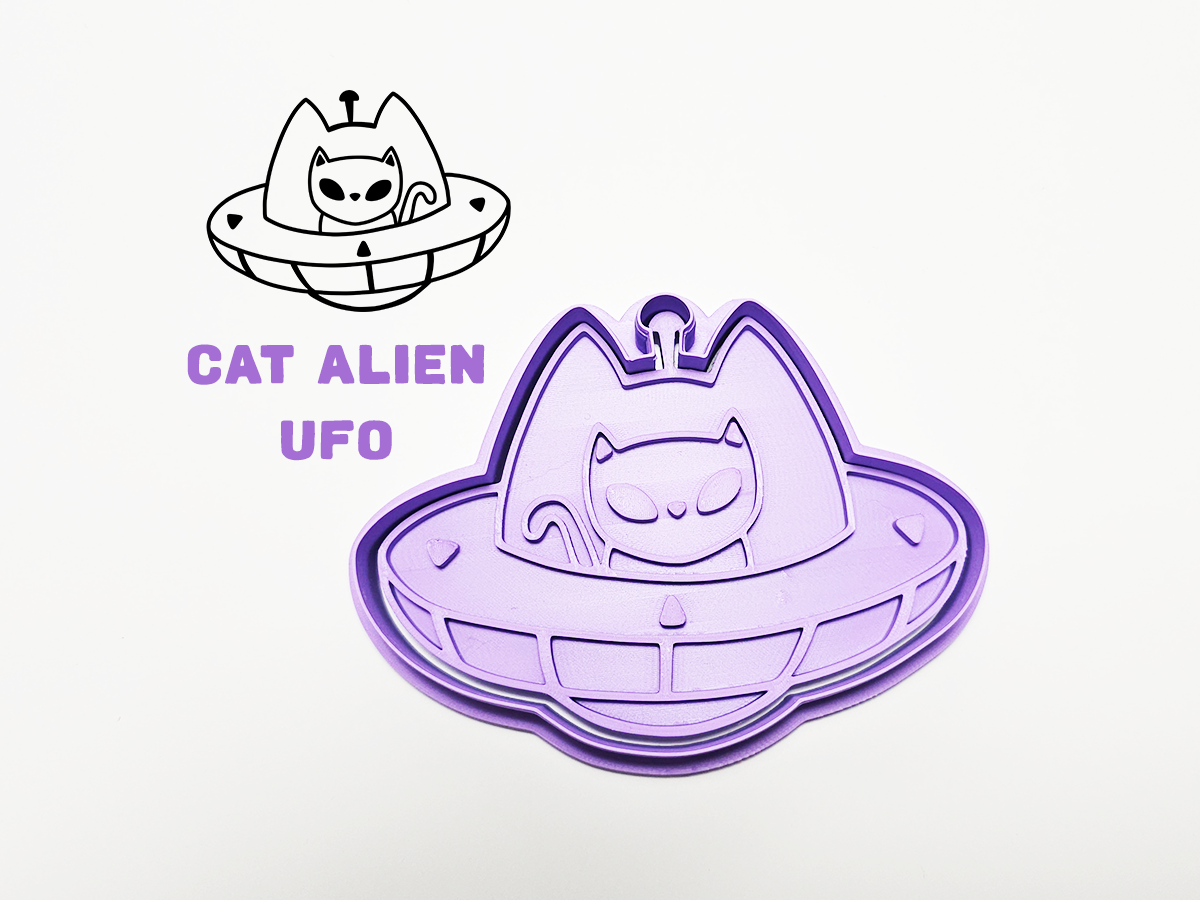 Cat Alien UFO Cookie Cutter / Stamp