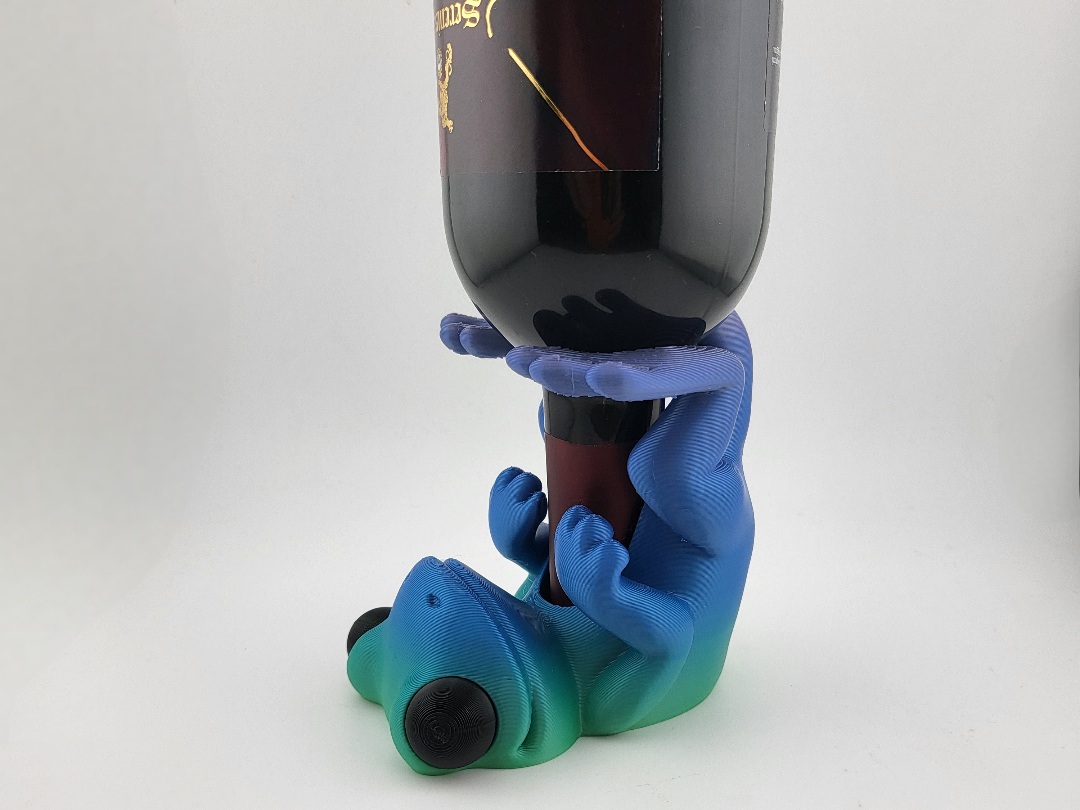 wine bottle holder drunk frog