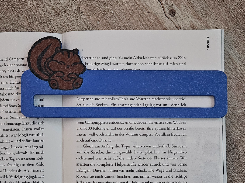 Lesehilfe mit Eichhörnchen