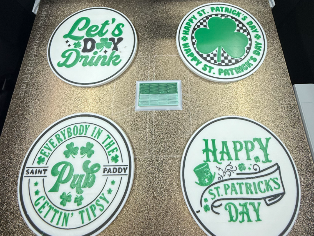 ST. PATRICK'S DAY COASTER SET WITH HOLDER