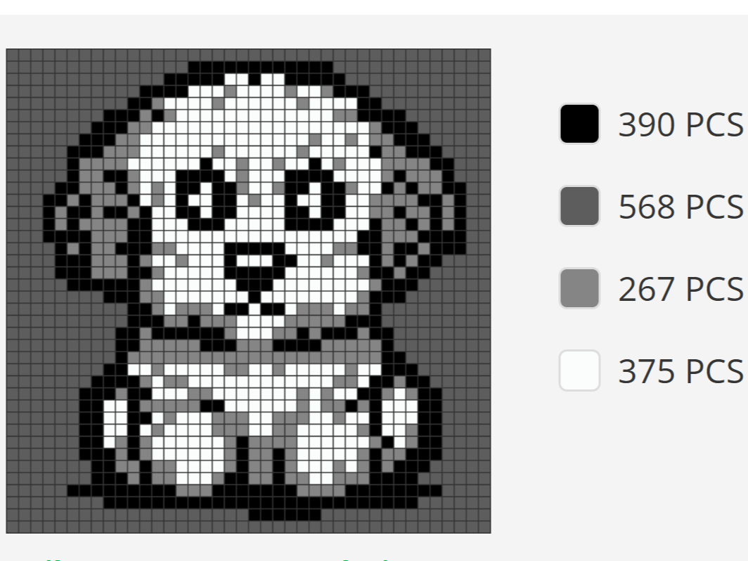 Pixel Puzzle Dog 32x32
