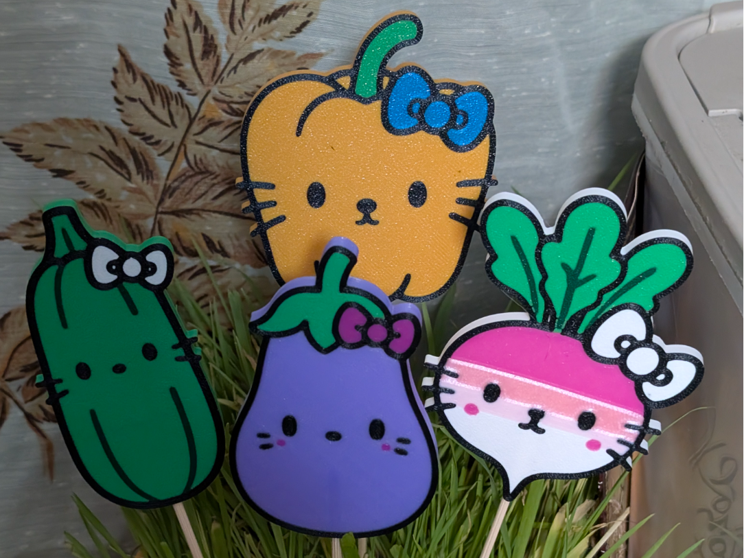 garden kitty veggy sign