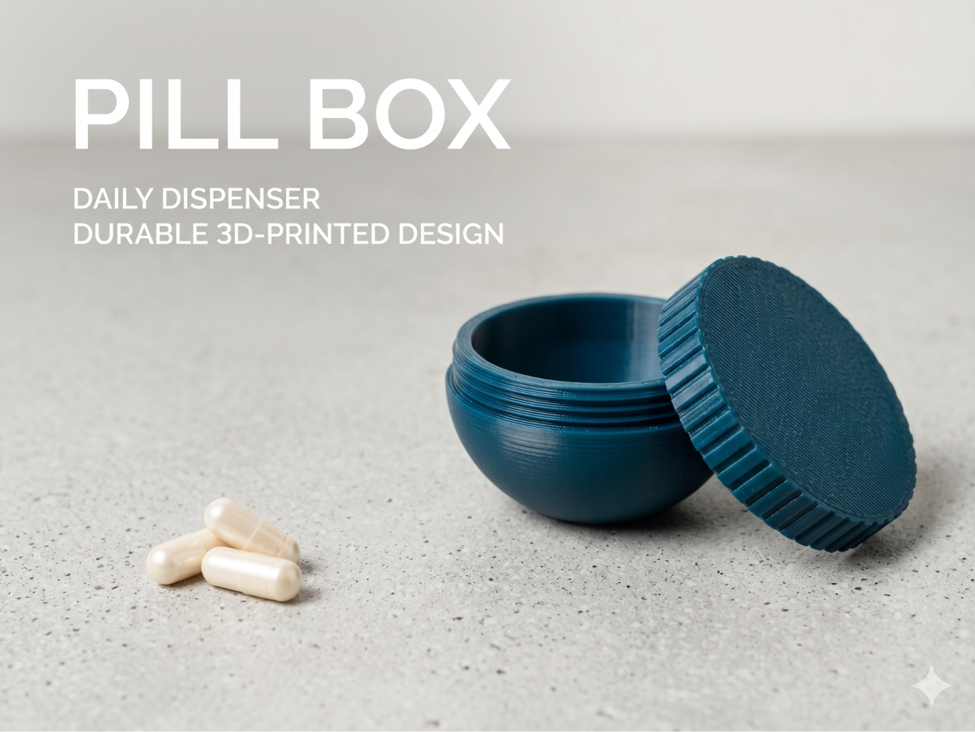 Screw-on pill box