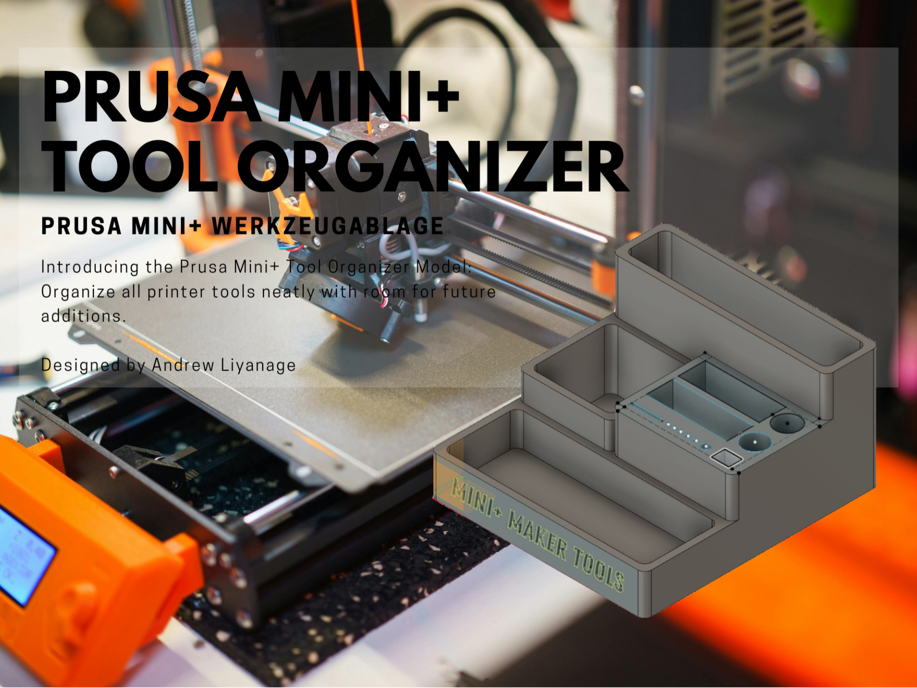 Prusa Mini+ Tool Organizer