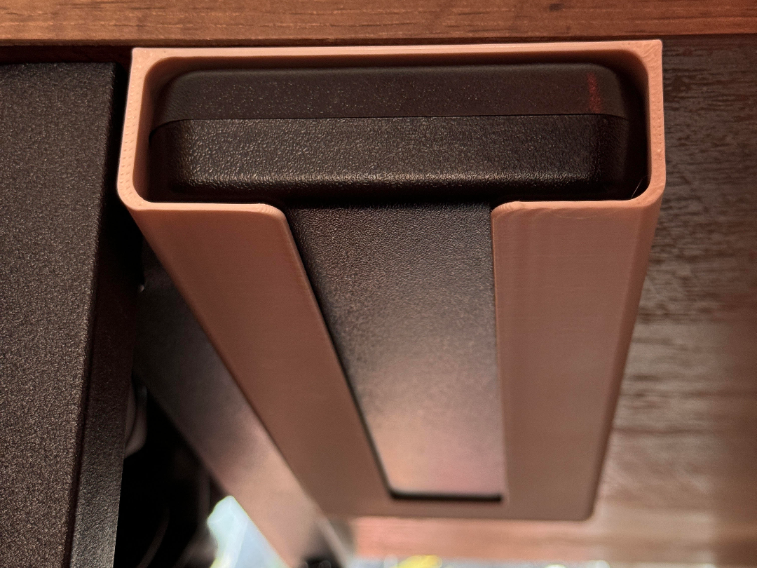 Underdesk caliper storage