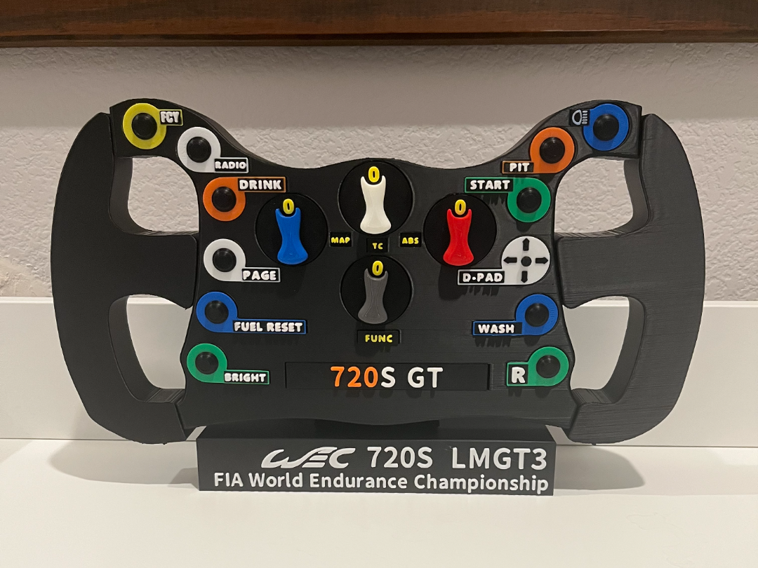 WEC Mclaren 720S LMGT3 Steering Wheel