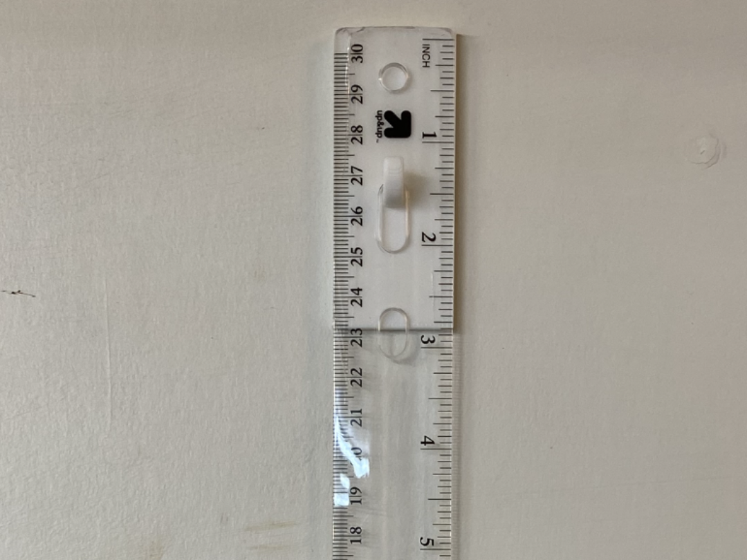 Simple Command Strip Plastic Ruler Holder